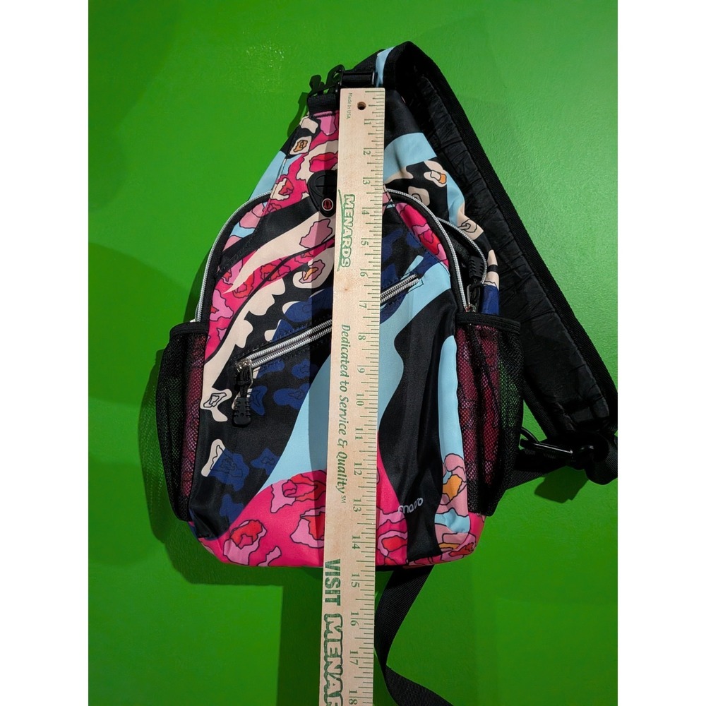 Moiso Sling Bag Camo Multicolor Crossbody Pink Purple Blue - Picture 3 of 9